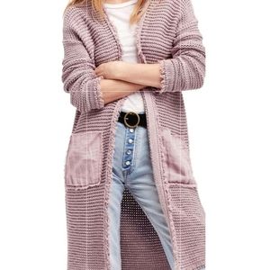 Free People Woodstock Mauve Dusty Lilac Duster M